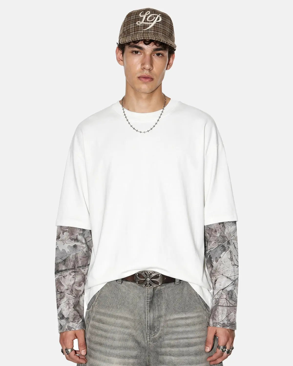 Camo Layered Oversized T-Shirt | Flation Streetwear