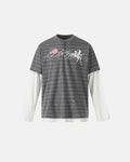 Layered Henley Stripe T-Shirt | Flation Streetwear
