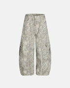 Leopard Pattern Cargo Barrel Pants | Flation Streetwear