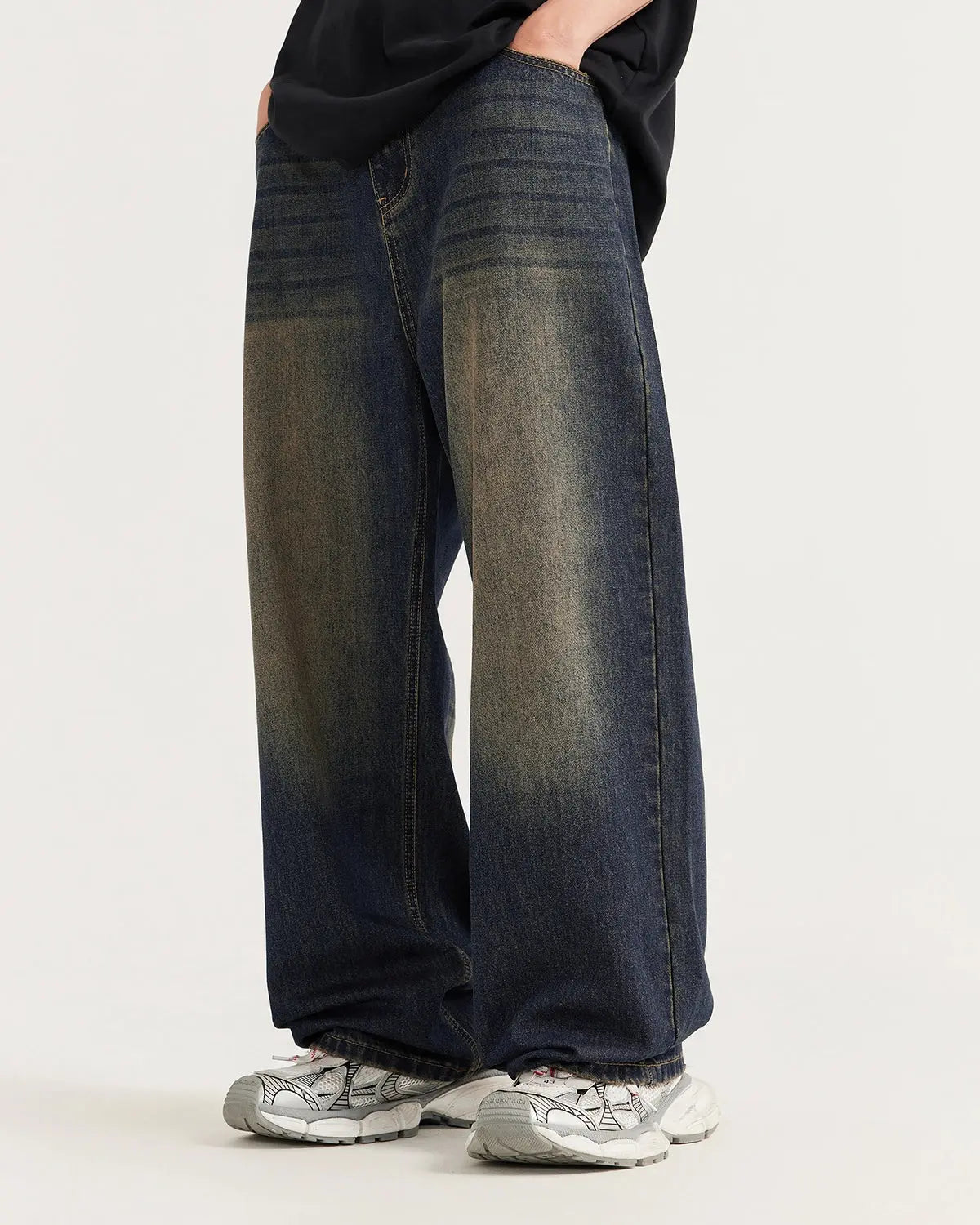 Monkey Wash Wide Leg Jeans | Flation Streetwear