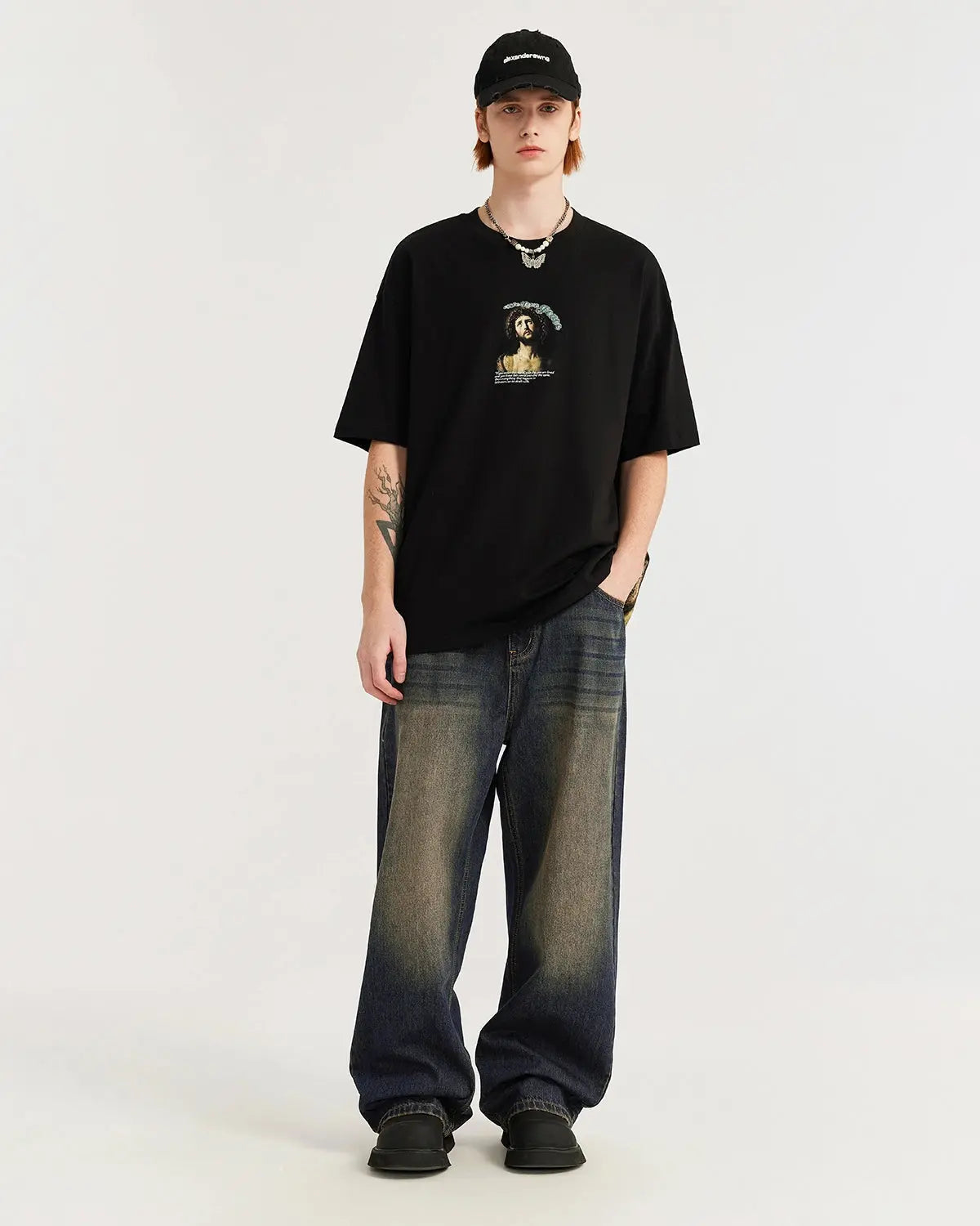 Monkey Wash Wide Leg Jeans | Flation Streetwear