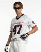 Pinstripe Number Mesh Jersey | Flation Streetwear