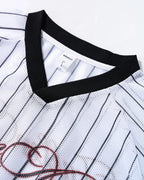 Pinstripe Number Mesh Jersey | Flation Streetwear