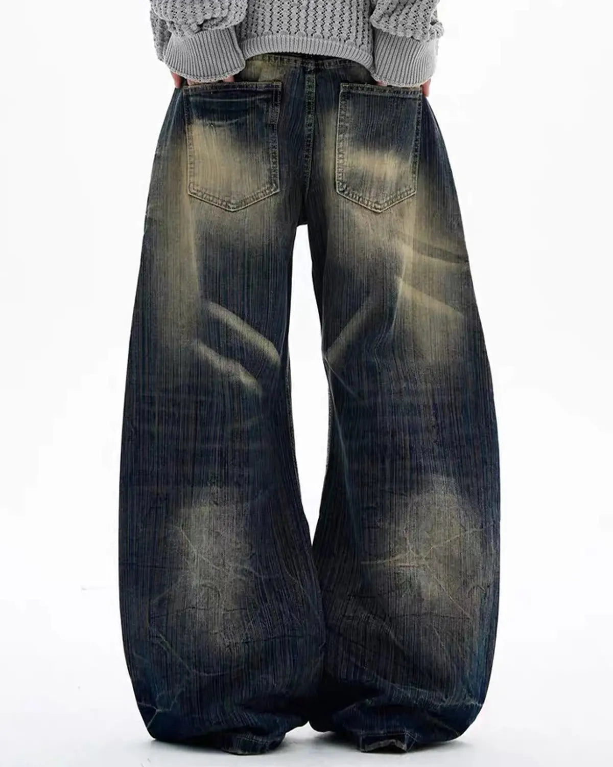 Bamboo Weave Barrel Baggy Jeans | Flation Streetwear