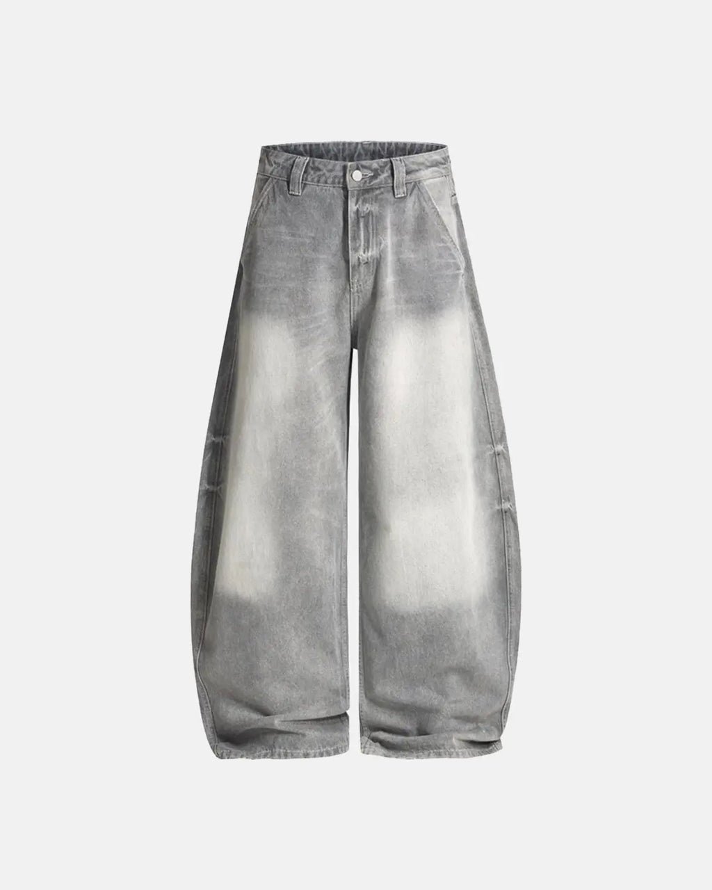 Blue Acid Wash Barrel Jeans | Flation Streetwear