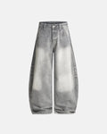 Blue Acid Wash Barrel Jeans | Flation Streetwear