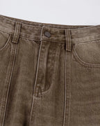 Brown Acid Wash Barrel Jeans | Flation Streetwear