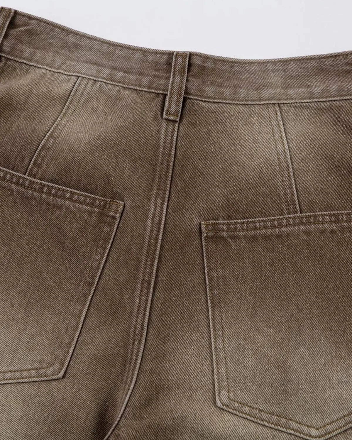 Brown Acid Wash Barrel Jeans | Flation Streetwear
