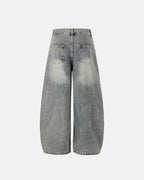 Distressed Eyelet Barrel Jeans | Flation Streetwear
