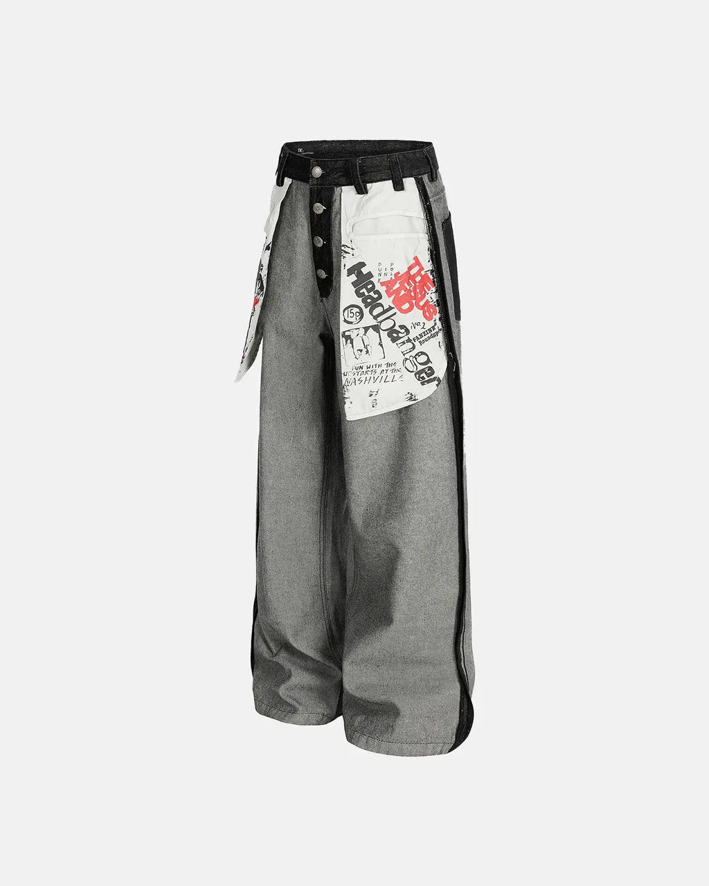 Distressed Reverse Design Baggy Jeans | Flation Streetwear