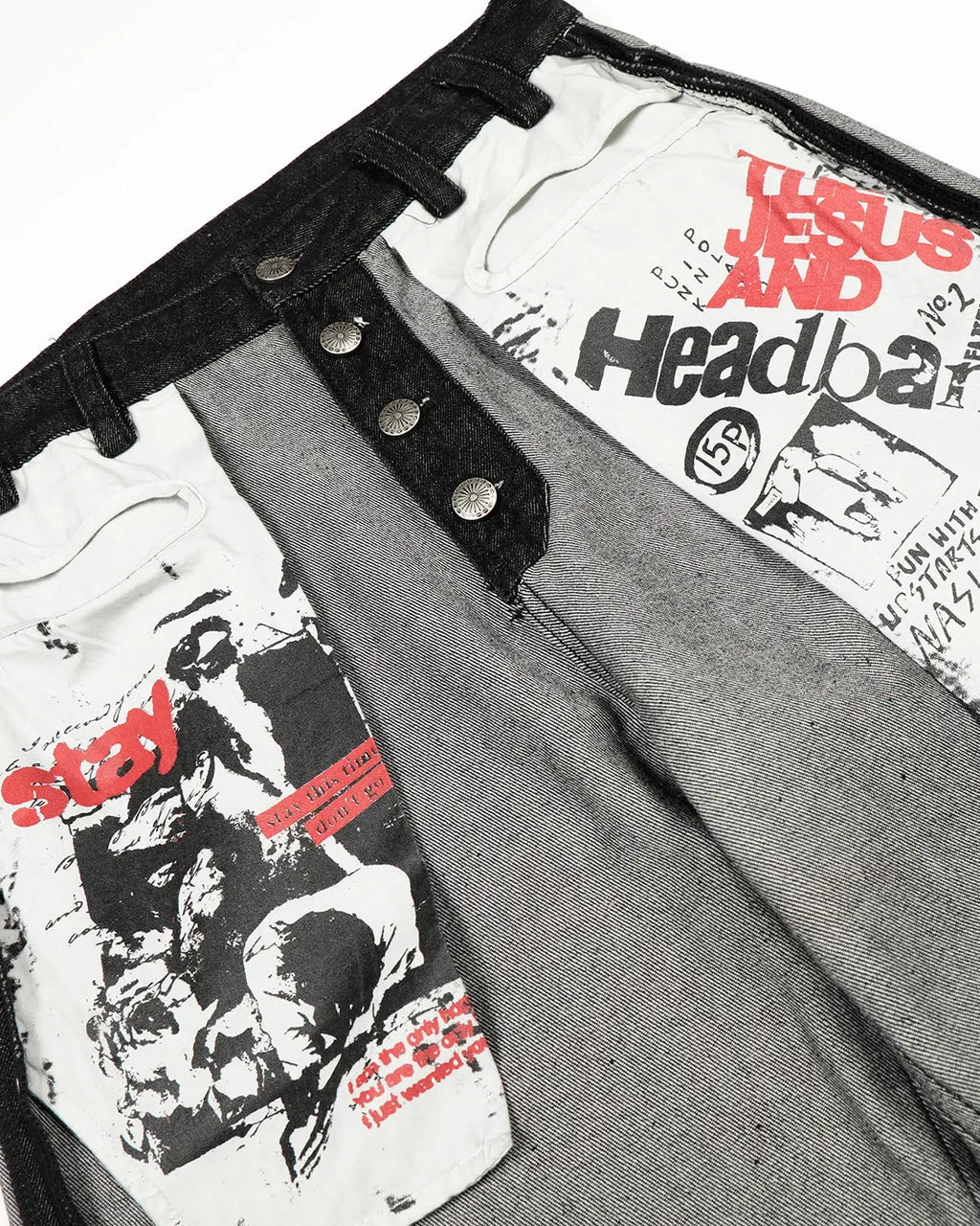Distressed Reverse Design Baggy Jeans | Flation Streetwear