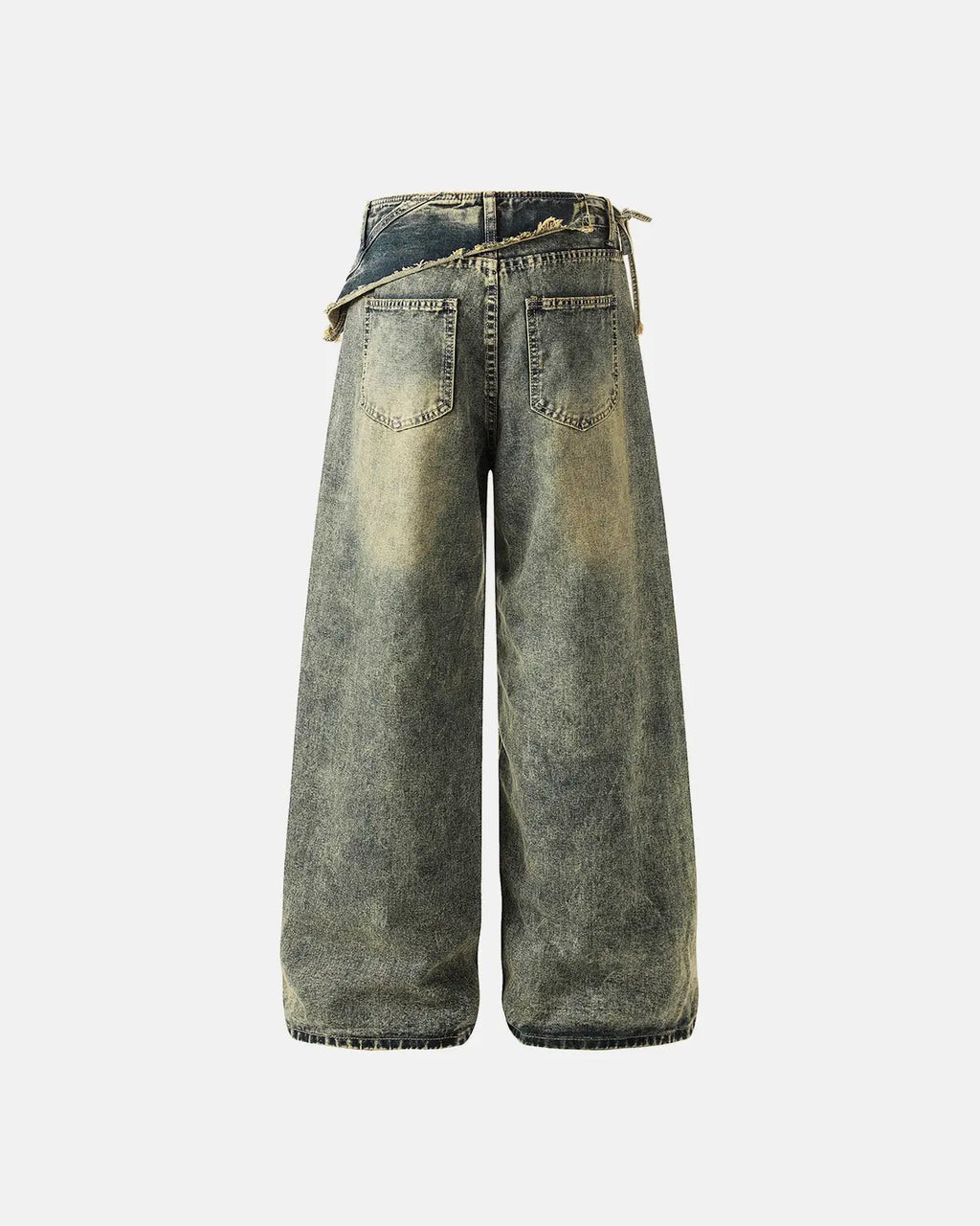Distressed Washed Wide Leg Denim Jeans | Flation Streetwear