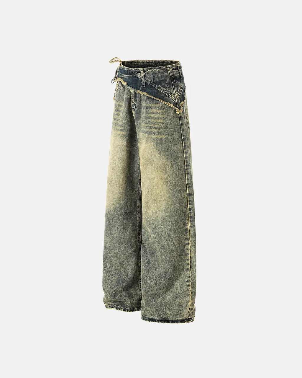Distressed Washed Wide Leg Denim Jeans | Flation Streetwear