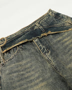 Distressed Washed Wide Leg Denim Jeans | Flation Streetwear