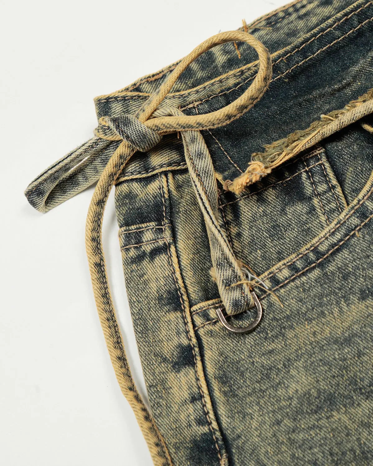 Distressed Washed Wide Leg Denim Jeans | Flation Streetwear