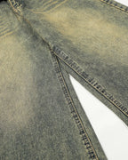 Distressed Washed Wide Leg Denim Jeans | Flation Streetwear