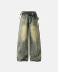 Distressed Washed Wide Leg Denim Jeans | Flation Streetwear