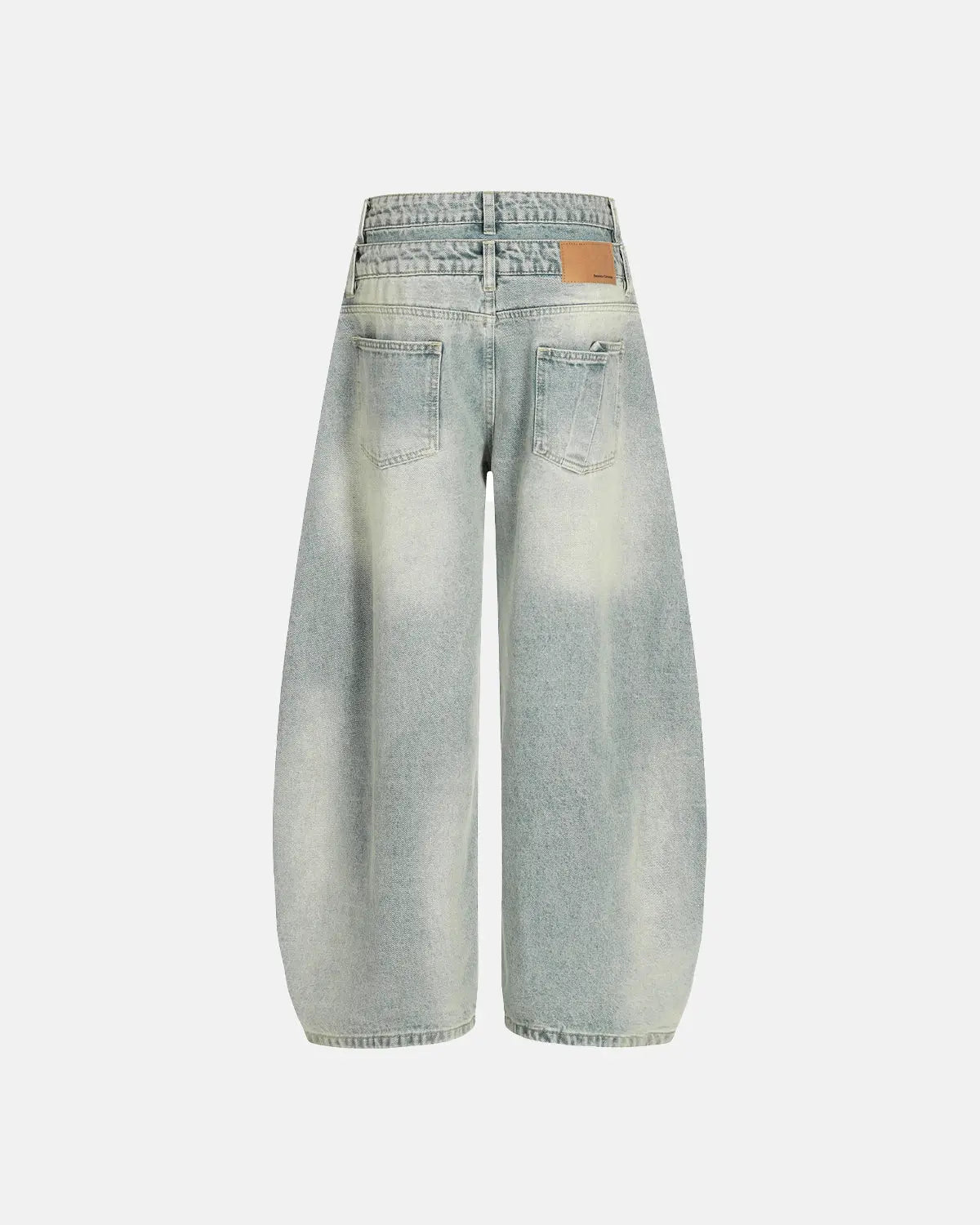 Double Waist Acid Washed Baggy Jeans | Flation streetwear
