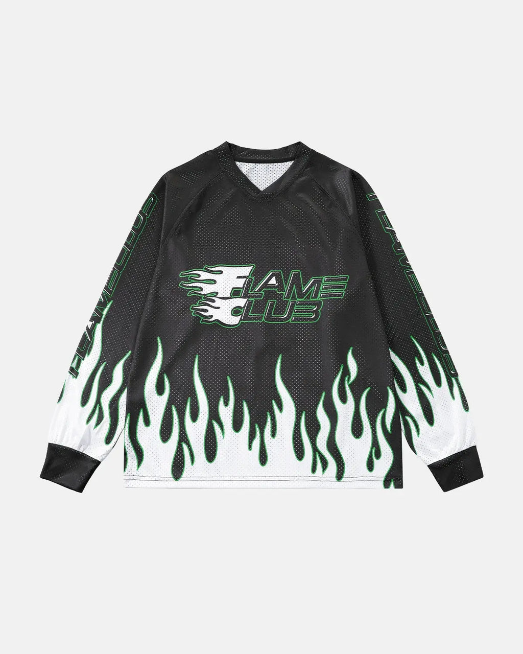 Flame Print Mesh Tees | Flation Streetwear