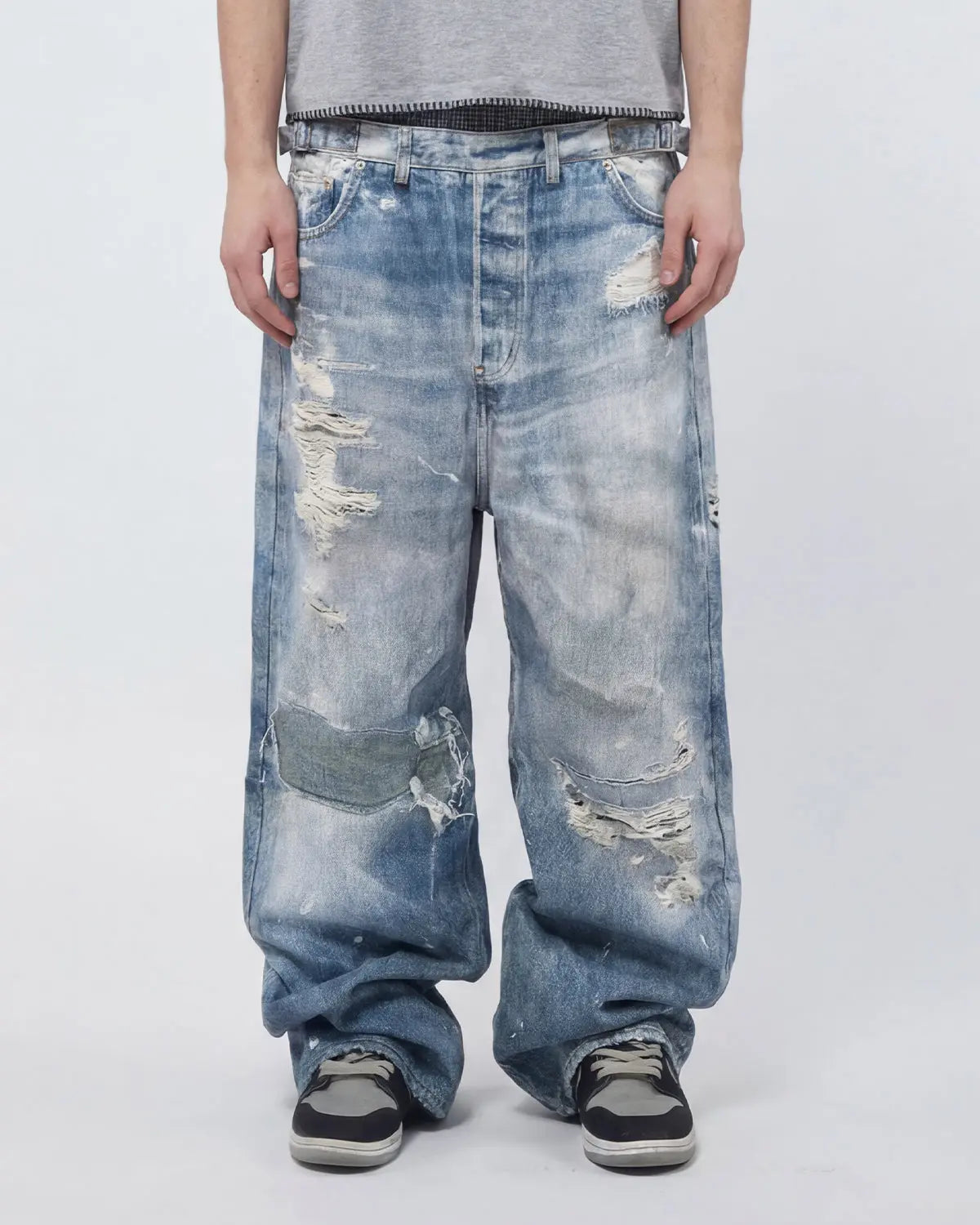 Layered Digital Print Baggy Jeans | Flation Streetwear