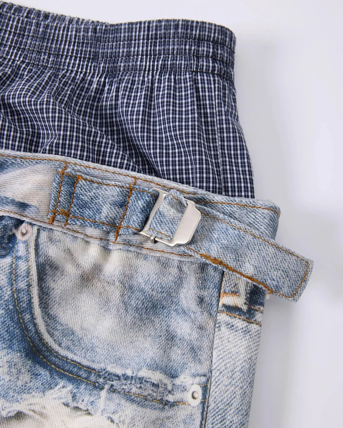 Layered Digital Print Baggy Jeans | Flation Streetwear