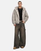 Leopard Faux Fur Lined Bomber Jacket | Flation Streetwear
