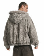 Leopard Faux Fur Lined Bomber Jacket | Flation Streetwear