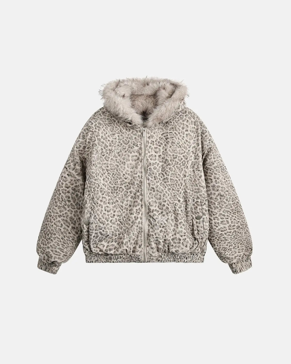 Leopard Faux Fur Lined Bomber Jacket | Flation Streetwear
