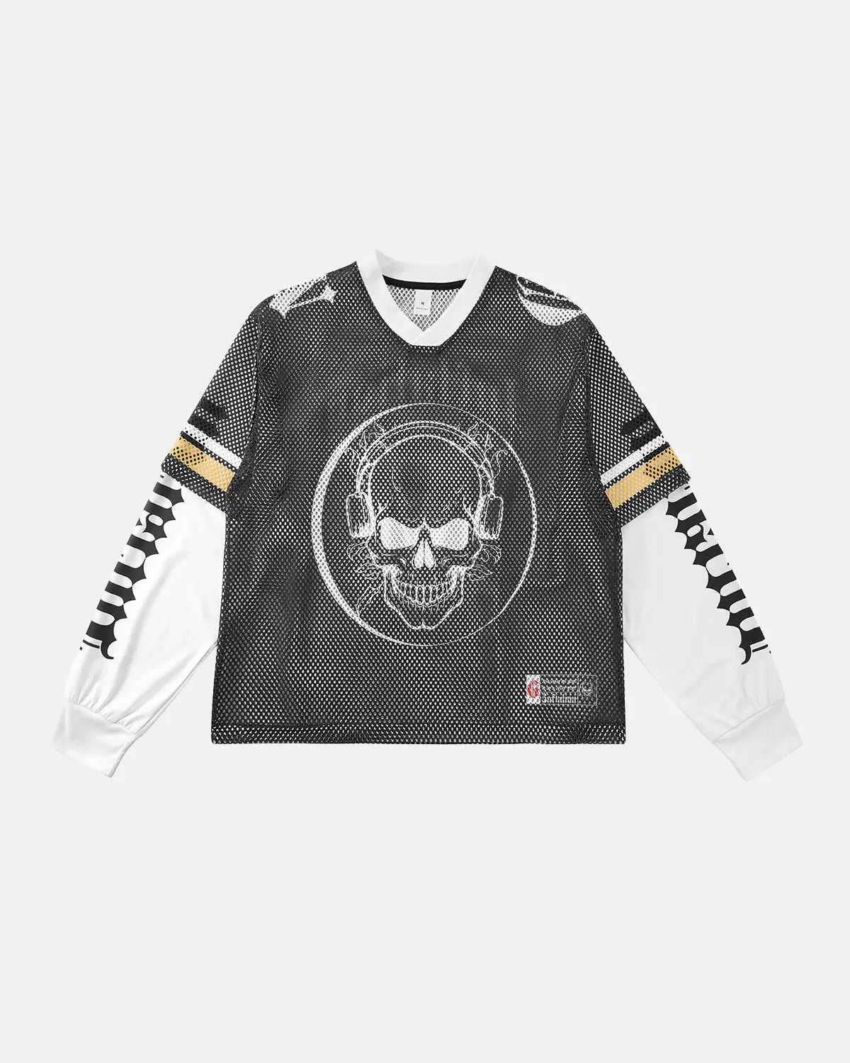 Mesh Skeleton Print Long Sleeve Tee | Flation Streetwear