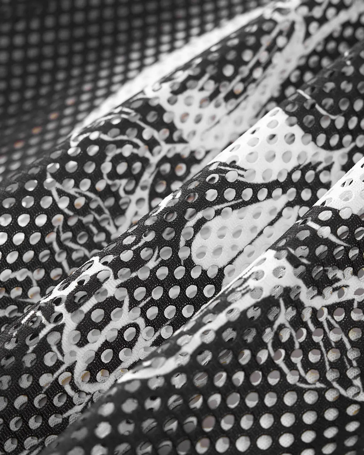 Mesh Skeleton Print Long Sleeve Tee | Flation Streetwear