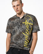 Leopard Script Henley Baby Tees | Flation Streetwear