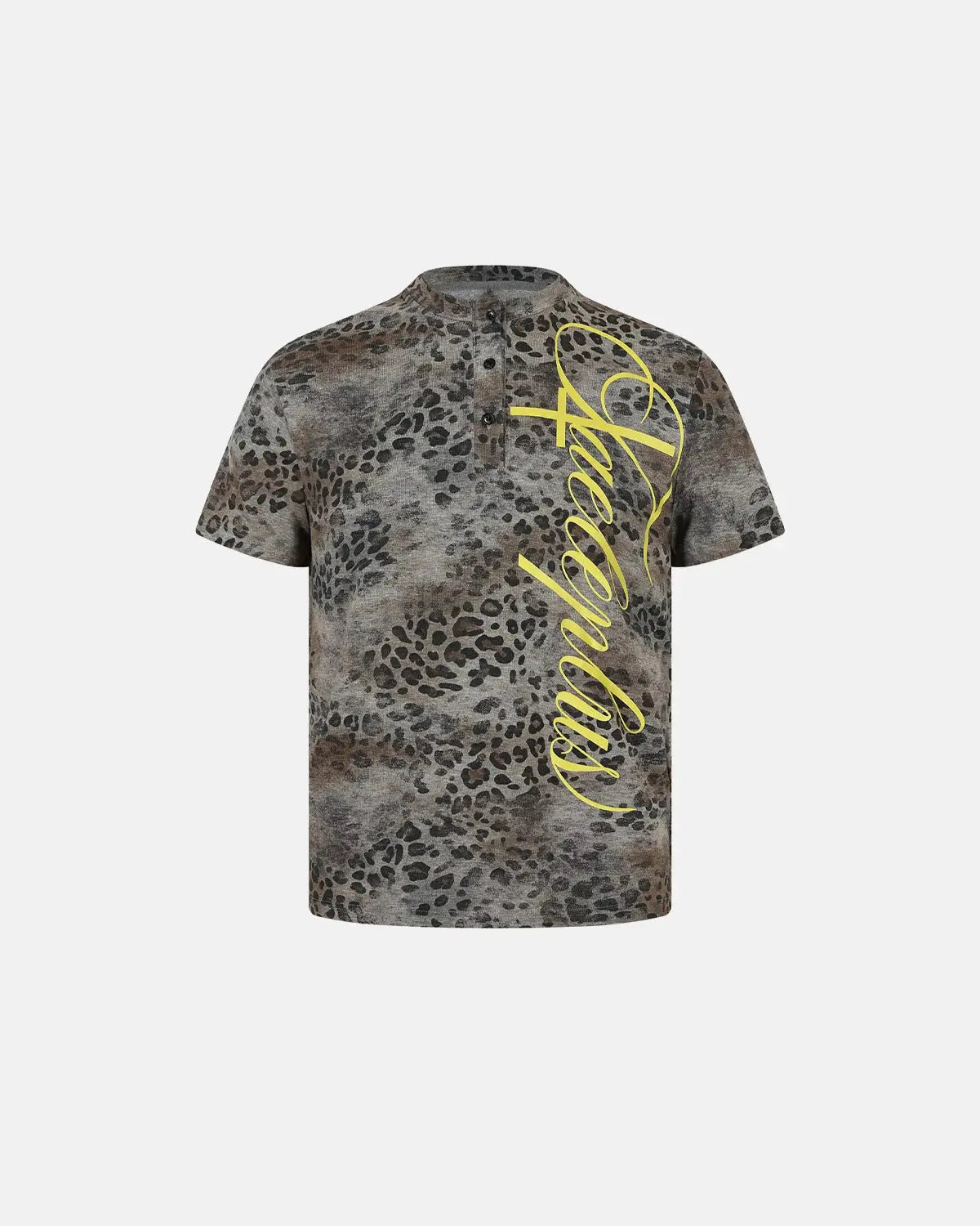 Leopard Script Henley Baby Tees | Flation Streetwear