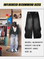 Flation Brand Washed Baggy Denim Pants
