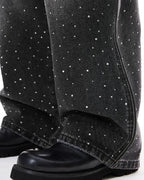 Rhinestone Wavy Baggy Jeans I Flation Streetwear