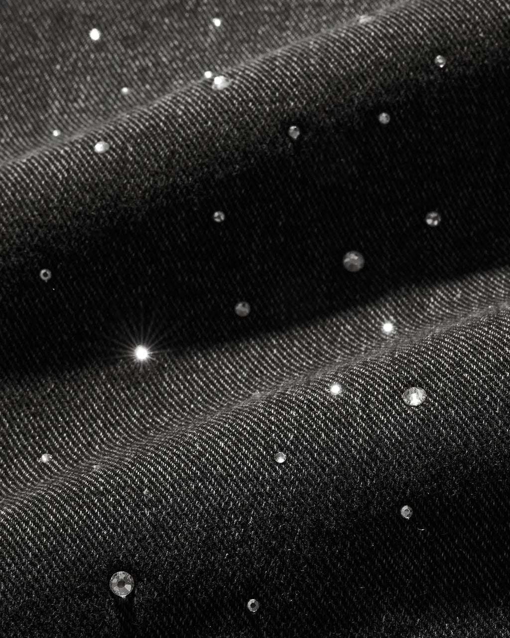 Rhinestone Wavy Baggy Jeans I Flation Streetwear