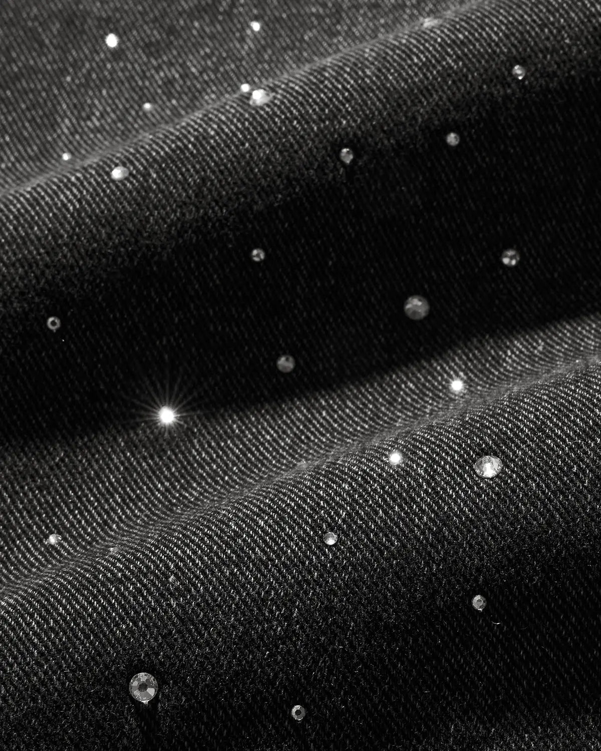 Rhinestone Wavy Baggy Jeans I Flation Streetwear