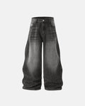 Rhinestone Wavy Baggy Jeans I Flation Streetwear