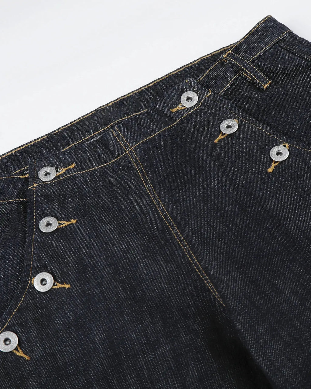 Button Detail Raw Wide-Leg Jeans | Flation Streetwear