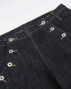 Button Detail Raw Wide-Leg Jeans | Flation Streetwear