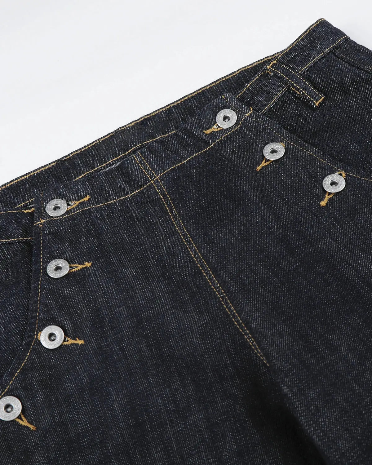 Button Detail Raw Wide-Leg Jeans | Flation Streetwear