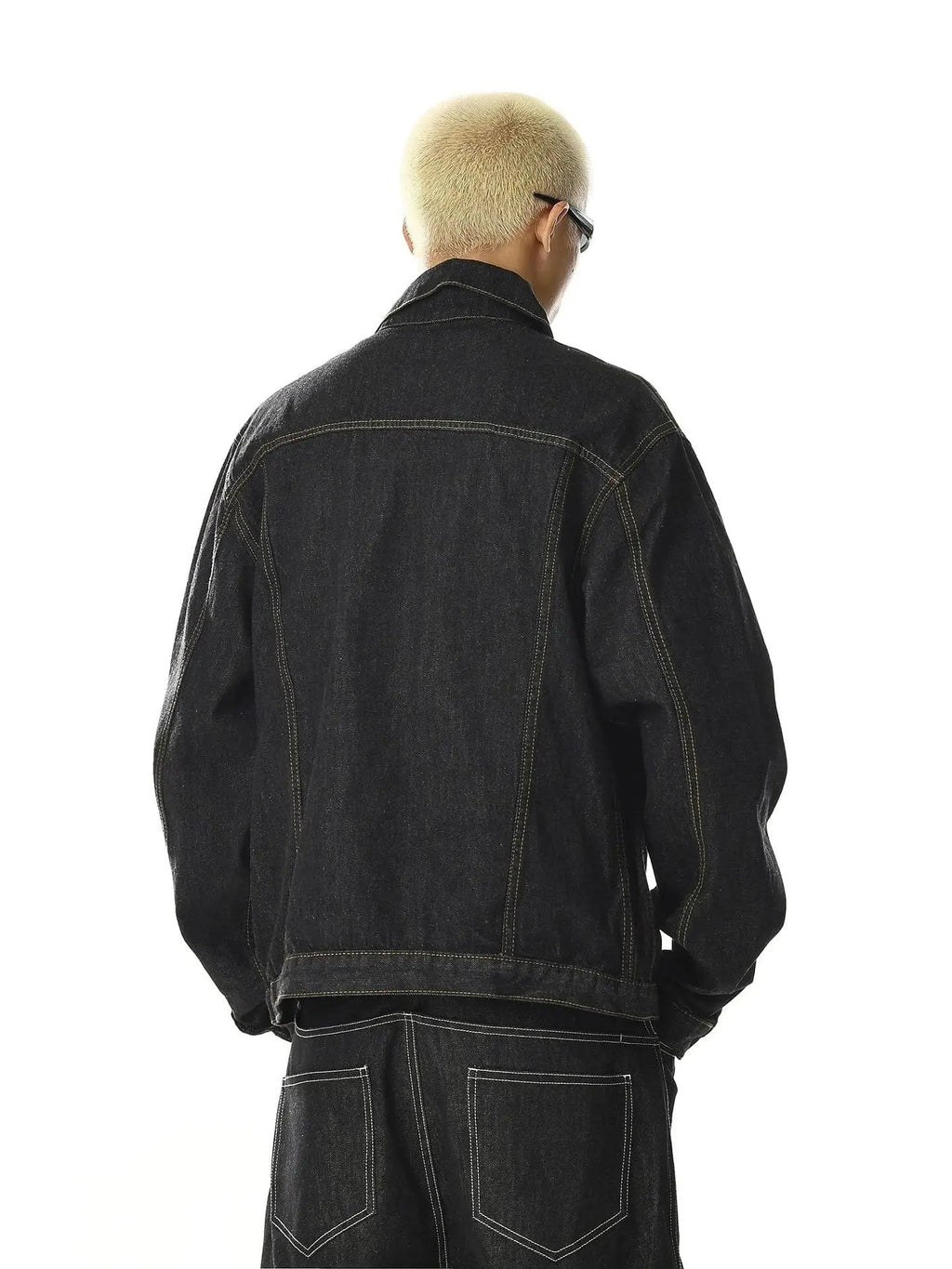 Black Multi Pockets Denim Jacket | Flation Streetwear