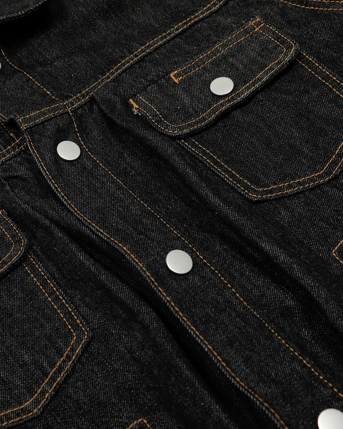 Black Multi Pockets Denim Jacket | Flation Streetwear