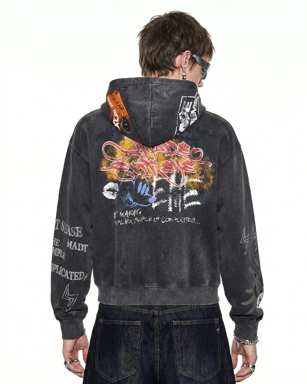 Boxy Graffiti Zip Up Hoodie | Flation Streetwear