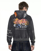 Boxy Graffiti Zip Up Hoodie | Flation Streetwear