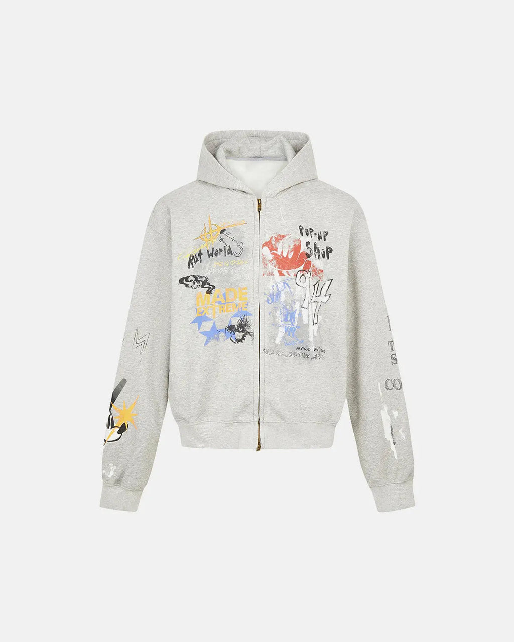 Boxy Graffiti Zip Up Hoodie | Flation Streetwear