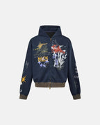 Boxy Graffiti Zip Up Hoodie | Flation Streetwear