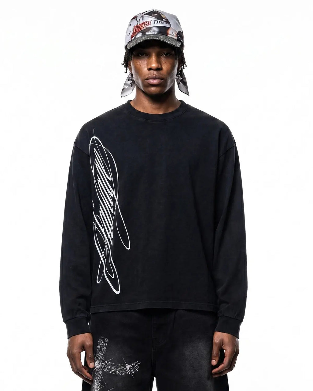 Boxy Script Graphic Washed T-Shirts | Flation Streetwear