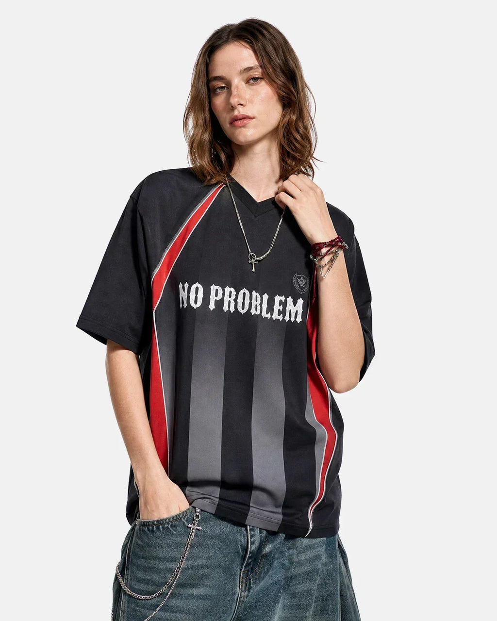 Color Block Letter Graphic Jersey Tee | Flation Streetwear