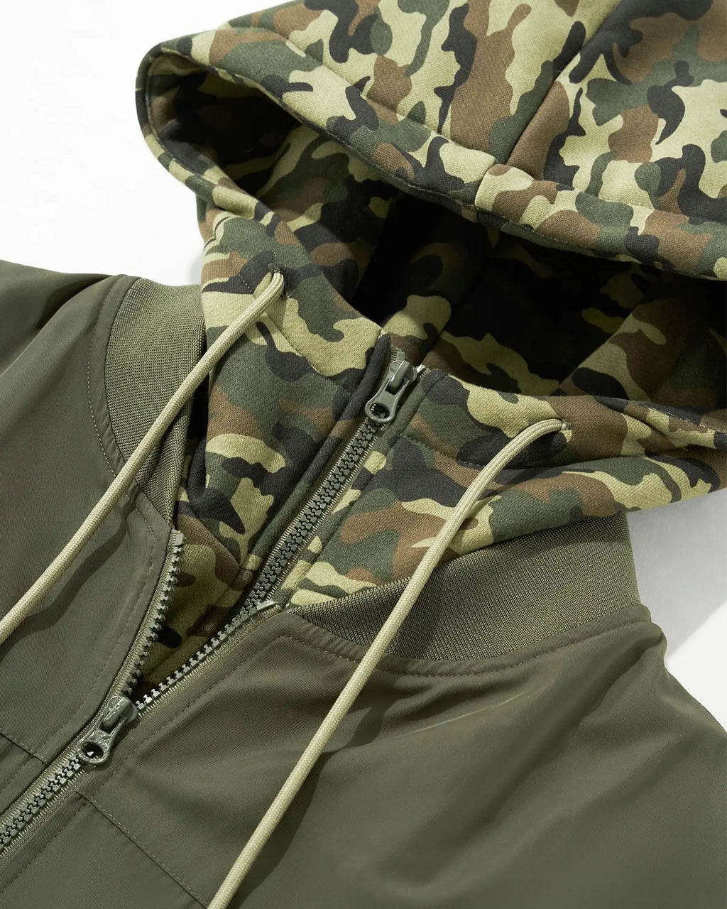 Detachable Layered Camo Bomber Jacket | Flation Streetwear