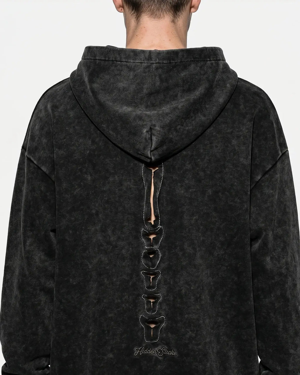 Distressed Ribcage Wash Hoodie | Flation Streetwear